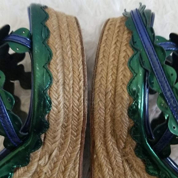 Lanvin Blue Metallic Espadrilles Sz 10.5 - Picture 15 of 15